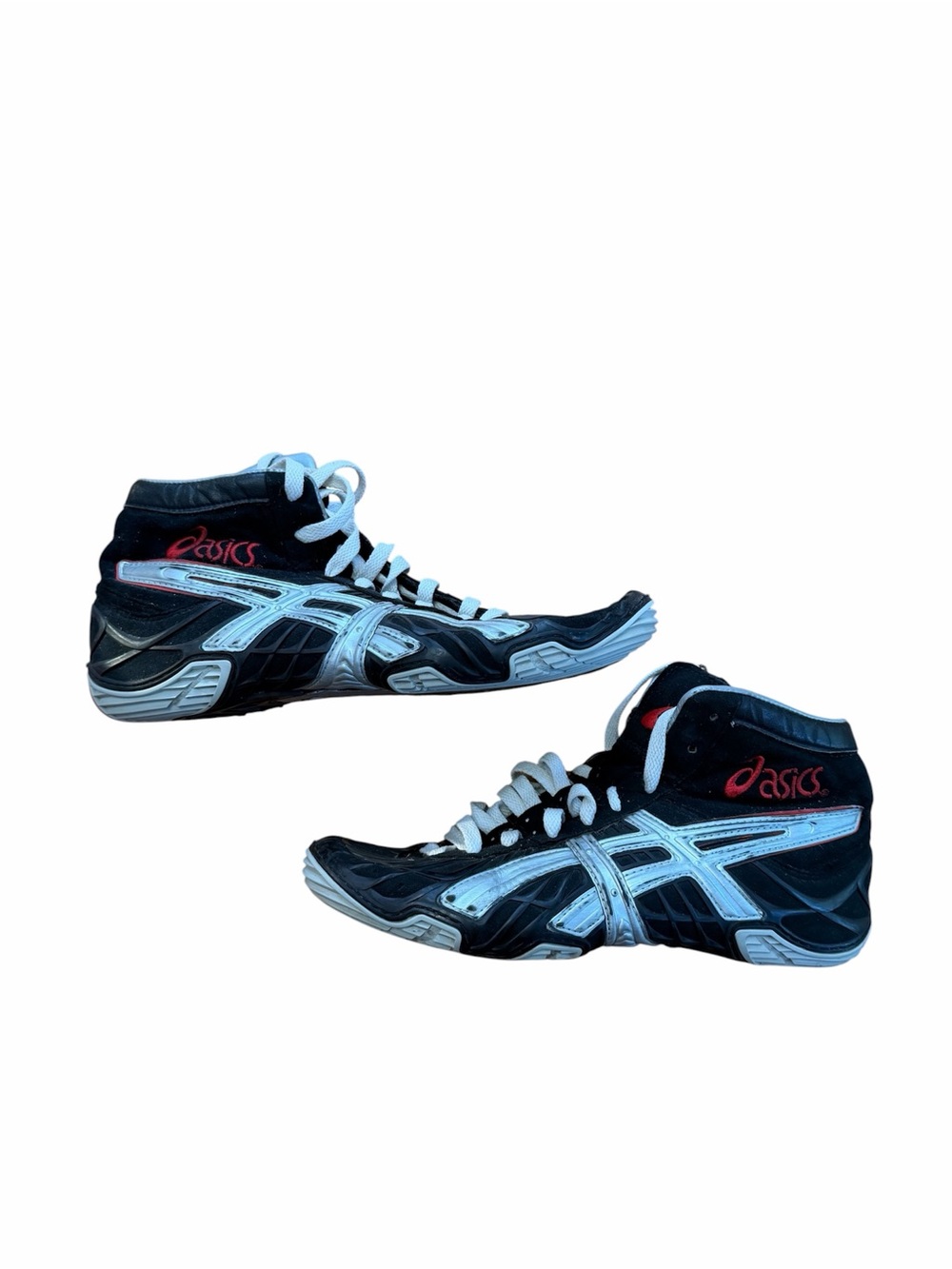 Rare ASICS Dan Gable Ultimate Wrestling Shoes Black White High Top Size 6.5